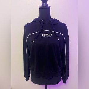 Black & White Lined Hoodie H&M Long Sleeve